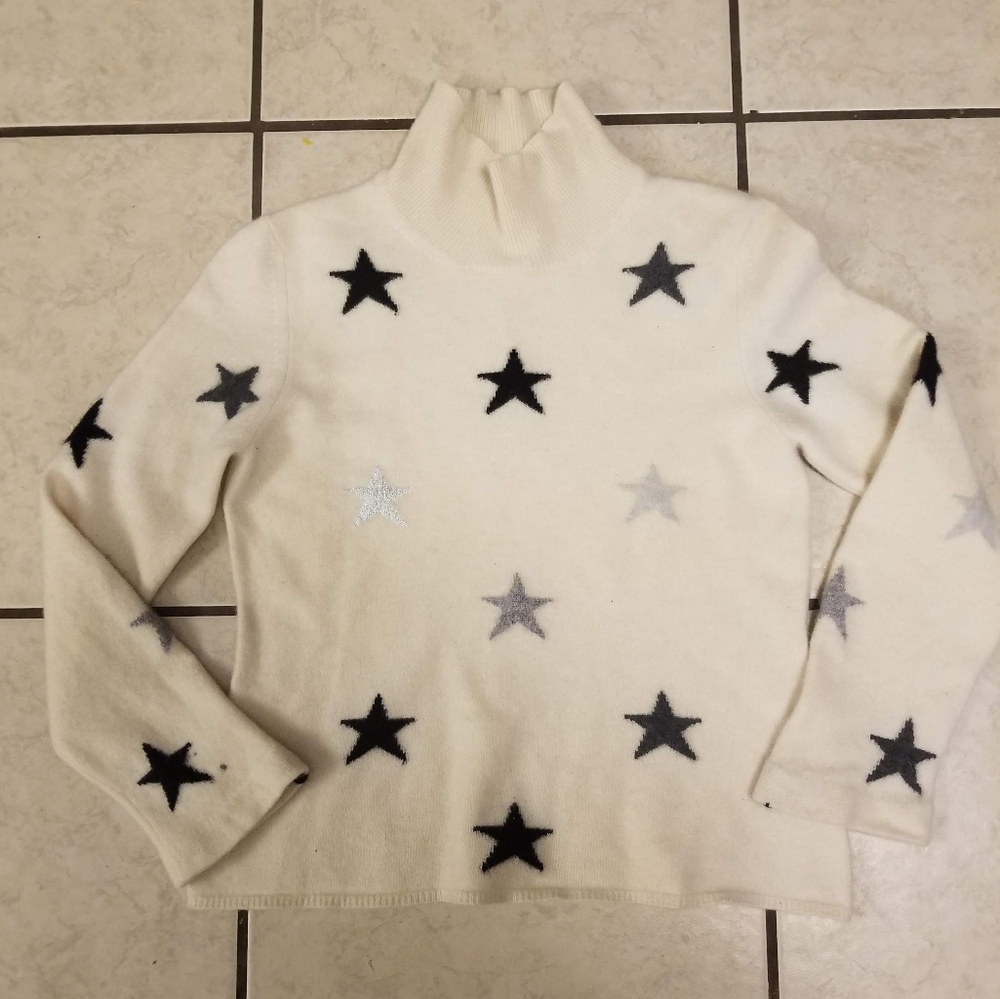 Cashmere White Star Sweater Size XXS